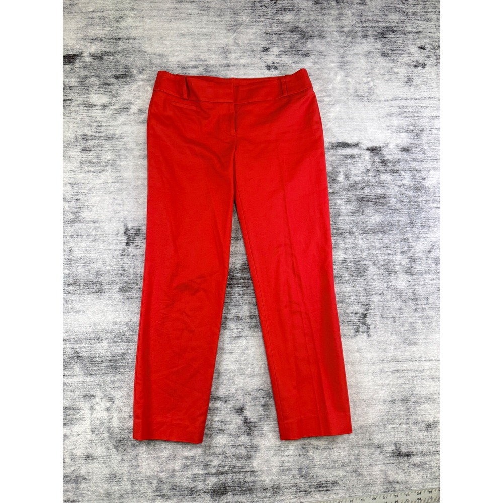 Ann Taylor LOFT Marisa Fit Red Straight Leg Dress Pants Size 4 Cotton Stretch
